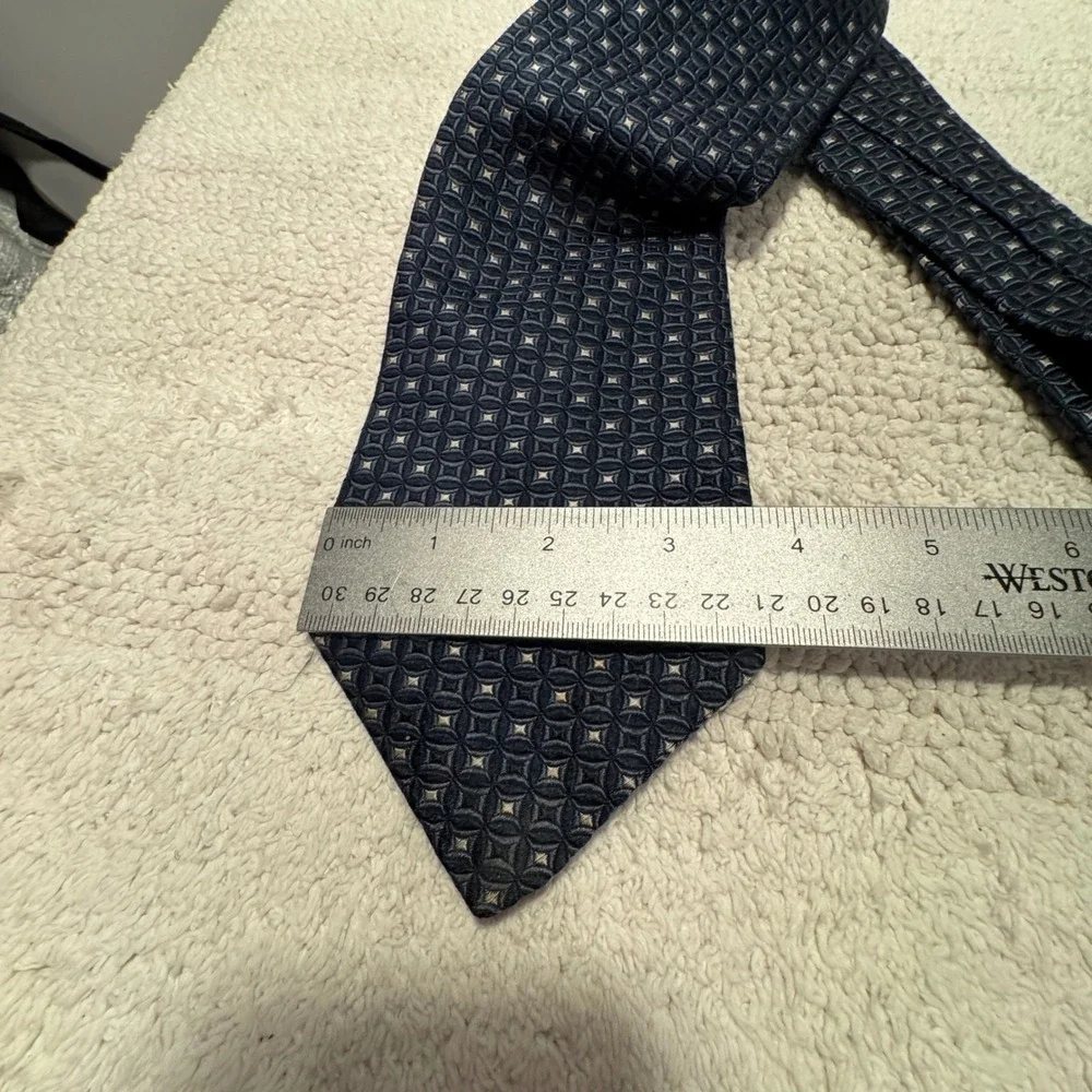 Stafford Tie Blue Geometric Silk Professional Extra Long Executive Necktie VTG